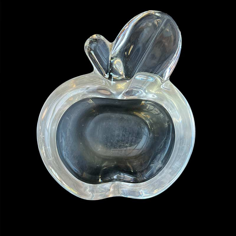 Beau cendrier en cristal / verre soufflé épais vintage années 60/80' en forme de pomme