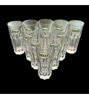 Ensemble de 11 verres en verre AVEZE, années 60/70'