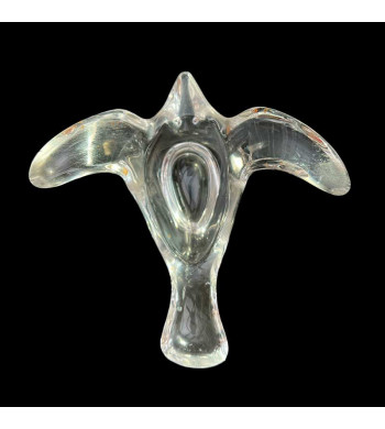 Beau cendrier en cristal / verre soufflé épais vintage années 60/80' en forme d'oiseau