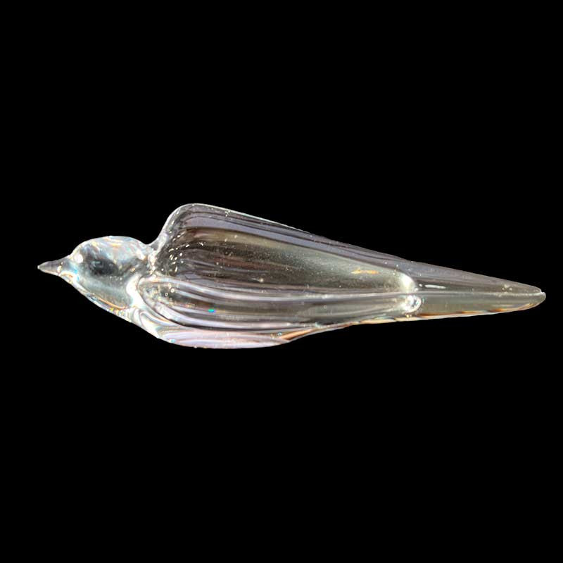 Beau cendrier en cristal / verre soufflé épais vintage années 60/80' en forme d'oiseau Beau cendrier en cristal / verre soufflé épais vintage années 60/80' en forme d'oiseau