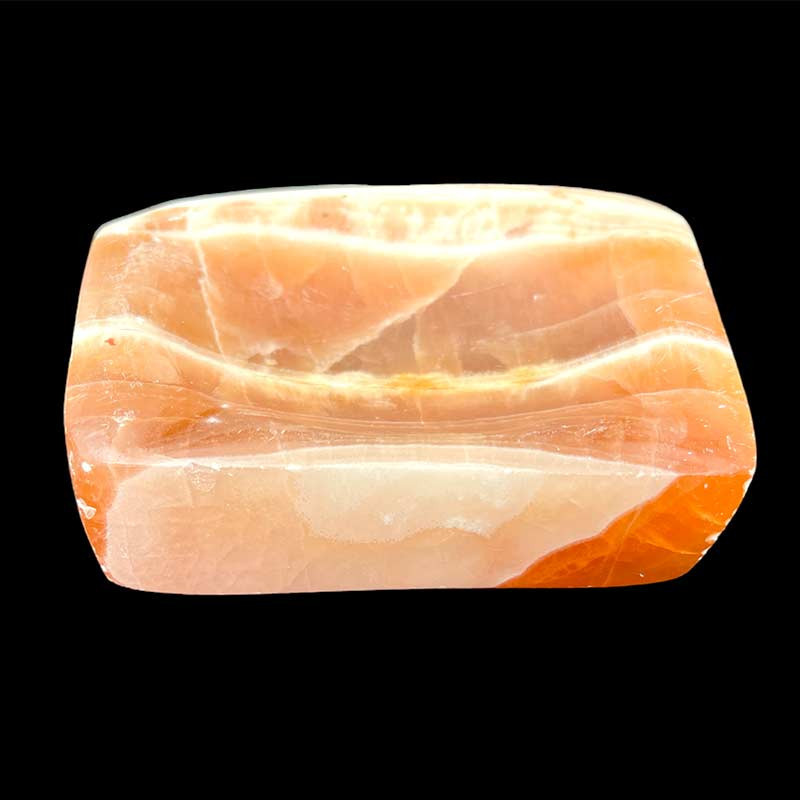 Beau cendrier carré Carmel-Onyx tons orangés vintage années 60/80' Beau cendrier carré Carmel-Onyx tons orangés vintage années 60/80'