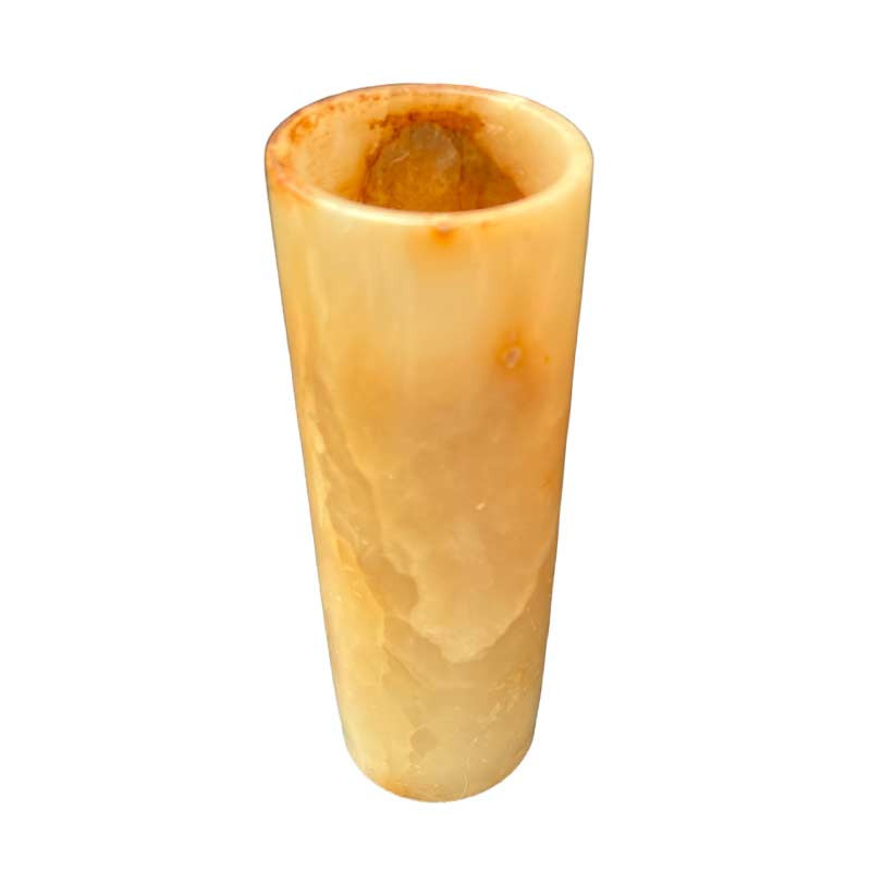 Beau vase Agathe cylindrique tons orangés, vintage années 60/80'