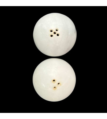 Jolie paire de portes encens blanc en forme de boule vintage années 80'