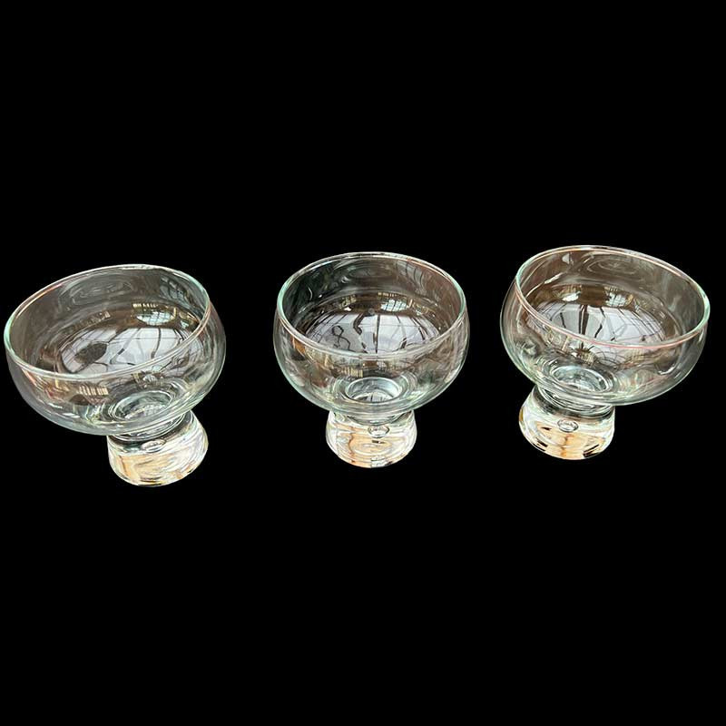 Service de 3 petites coupes à glace cristal / verre épais vintage années 80'