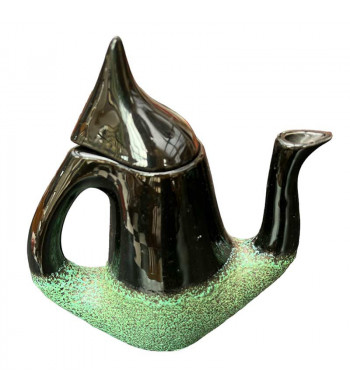 Service à café noir et vert Vallauris vintage années 70'