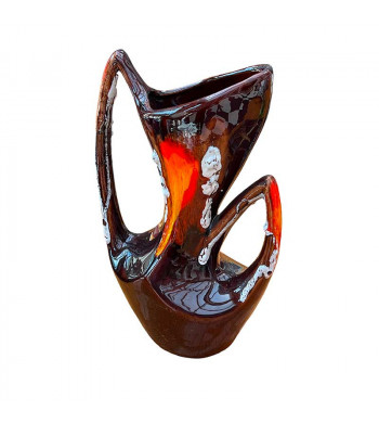 Trilogie de Vases Vallauris style vintage céramique flamboyant avec quelques marques fat lava origine France fin des années 60'.