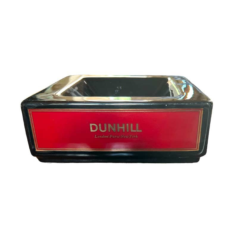 Cendrier vintage Dunhill en céramique noir rouge doré Cendrier vintage Dunhill en céramique noir rouge doré
