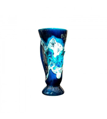Couple de vases Vallauris "fat lava" bleu années 70'